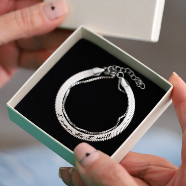 I Can and I will inspirerende staal armbandje zilver