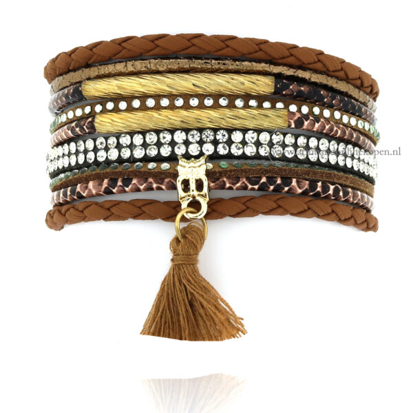 ibiza armband magneetsluiting bruin tinten