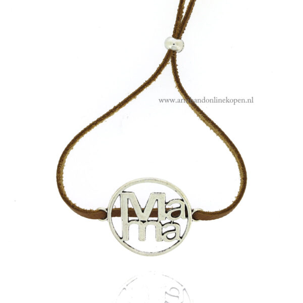 mama armbandje leer beige