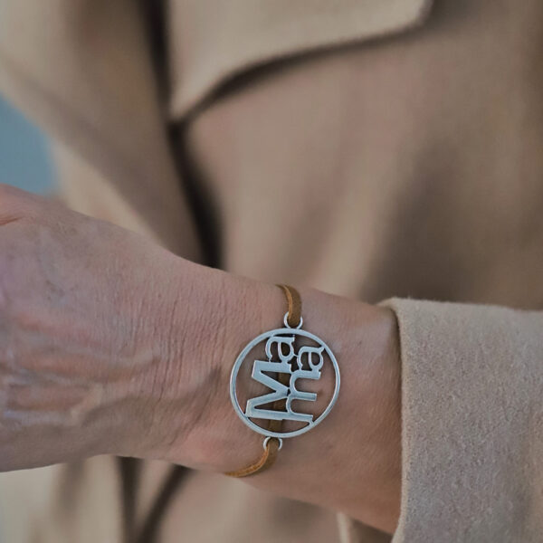 moeder armbandje van leer nude